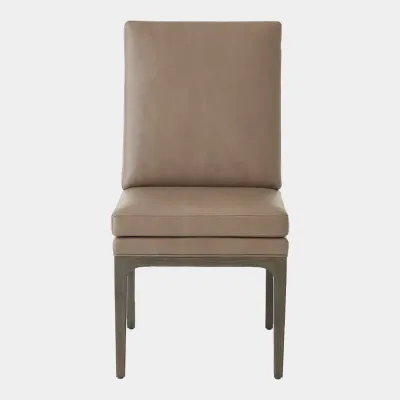 Abbott Gray Leather Dining Chair