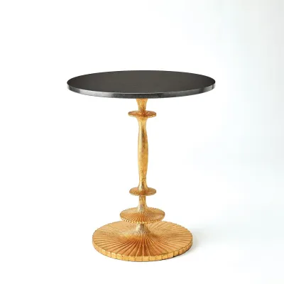 Fluted Side Table Gold Leaf