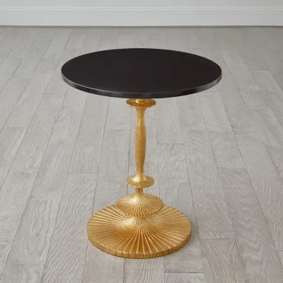 Fluted Side Table Gold Leaf