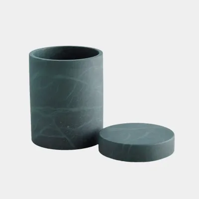 Cilindro Black/Green Alabaster Box 6"H x 5"W x 5"D