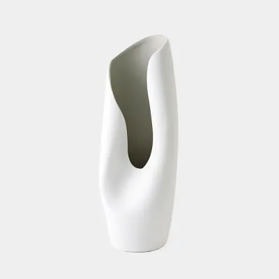 Avian Cream/Gray Vase 22"H x 7"W x 8"D