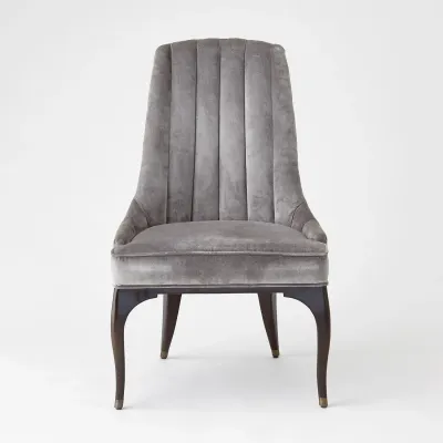 Channel Tufted Dining Chair Gargoyle