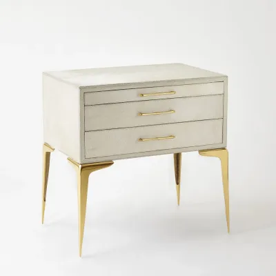 Stiletto Bedside Table White Hair on Hi