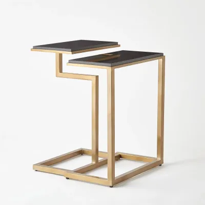 S/2 C Nesting Tables Brass (Set of 2 )