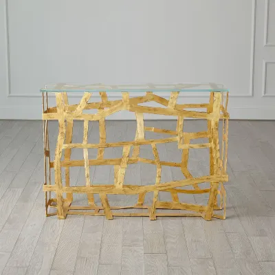 Fragments End Table Gold Leaf