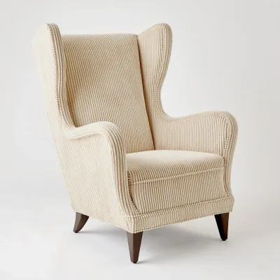 Wing Chair Wide Wale Corduroy Vanilla