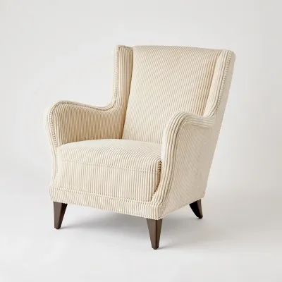Lounge Chair Wide Wale Corduroy Vanilla