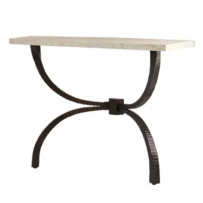 Teton Console Bronze w/Travertine Top