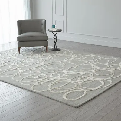 Scribble Rug Grey/Ivory