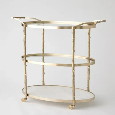 Arbor Bar Cart Brass