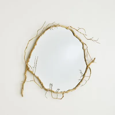 Botanica Brass Round Mirror