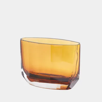 Jewel Amber Vase 6"H x 4"W x 9"D