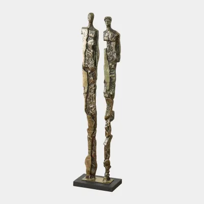 Brut Couple Brass Sculpture