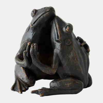 Hugging Frog Bronze Sculpture