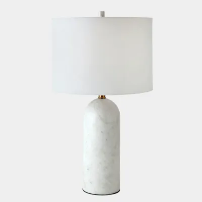 Callanish White Marble Lamp 26"H x 15"W x 15"D