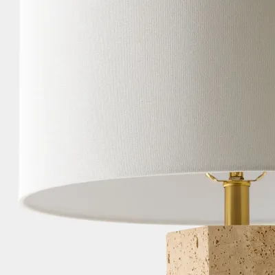 Viola Travertine Carved Lamp
