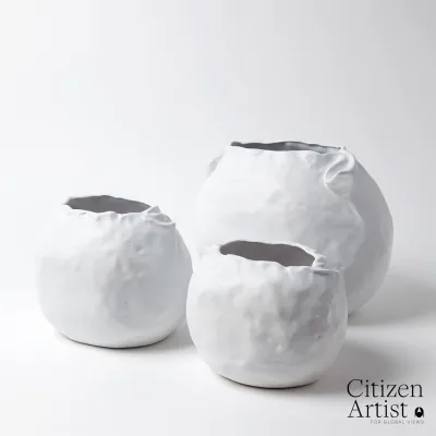 Petale Vase Matte White Medium