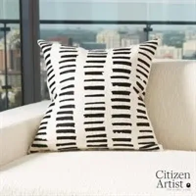 I See You Hear Pillow Beige/Black
