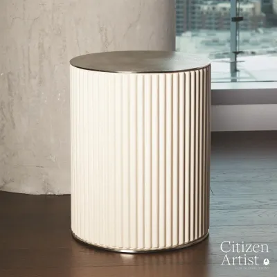 Camille Side Table White Bronze