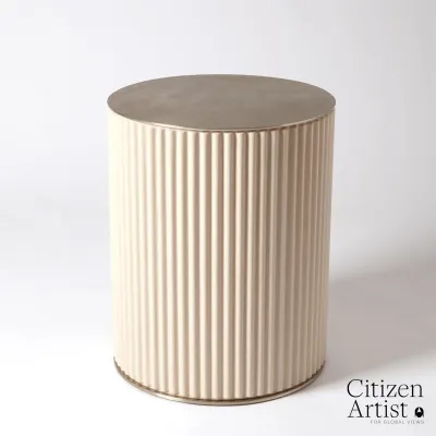 Camille Side Table White Bronze