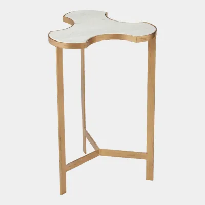 Link Gold with White Marble Top Bunching Table