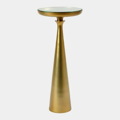 Minaret Satin Brass Accent Table