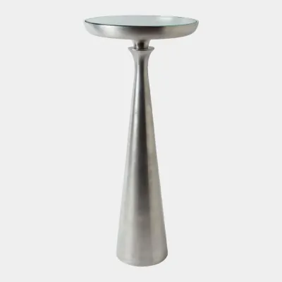 Minaret Satin Nickel Accent Table