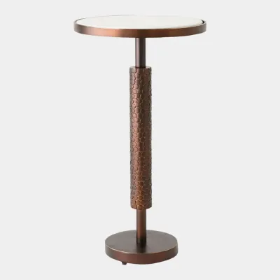 Kelly Bronze-White Hammered Martini Table