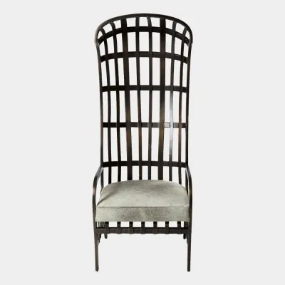 Beathan with Gray Hair-on-Hide Chair