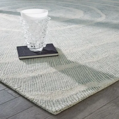 Burst Ivory/Blue Rug
