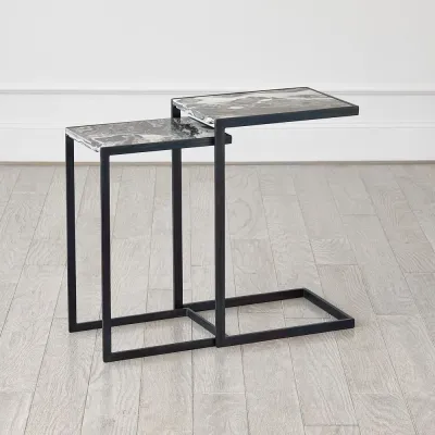 Nudge Gunmetal Nesting Table