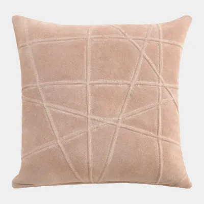 Crossroads Taupe Suede Pillow