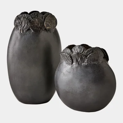 Sand Dollar Black Vase