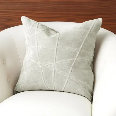 Crossroads Gray Suede Pillow