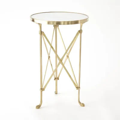 Directoire Table Brass/White Marble