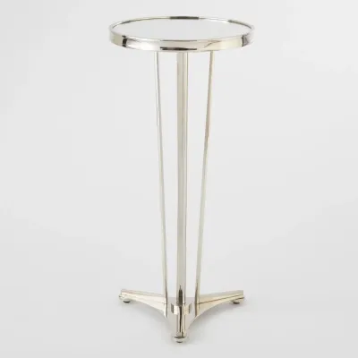 French Moderne Side Table Nickel