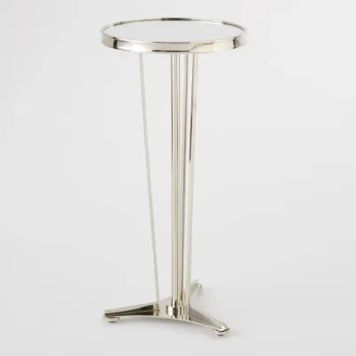 French Moderne Side Table Nickel