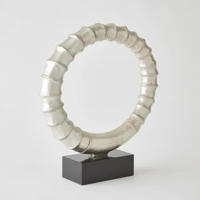 Infinity Horn Sculpture - Silver Leaf