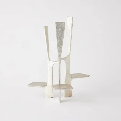 Triune Candleholder - Silver Leaf