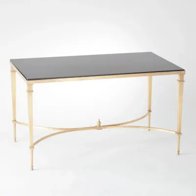 French Square Leg Cocktail Table Brass