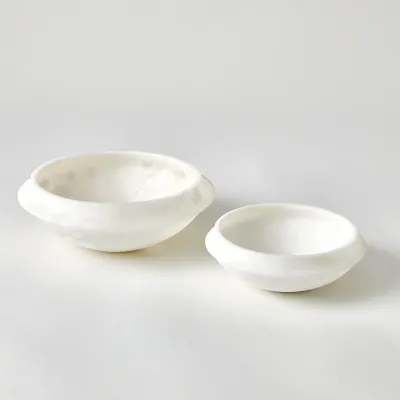 Cove Edge Alabaster Bowl White Small