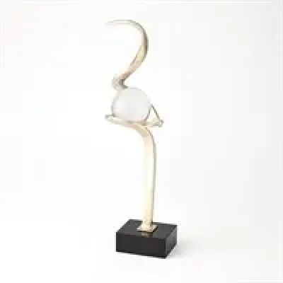 Captured Sphere Sculpture Silver Leaf
