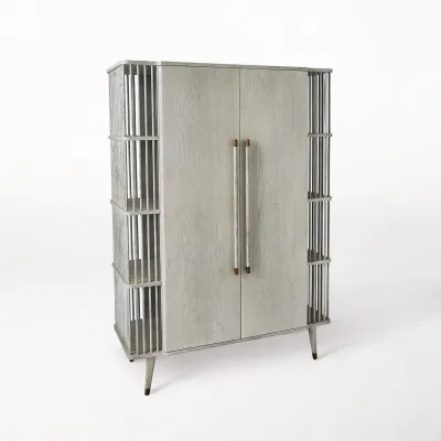 Arbor Tall Cabinet Whitewashed Finish