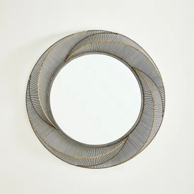 Whip Wire Mirror Iron/Braised Brass