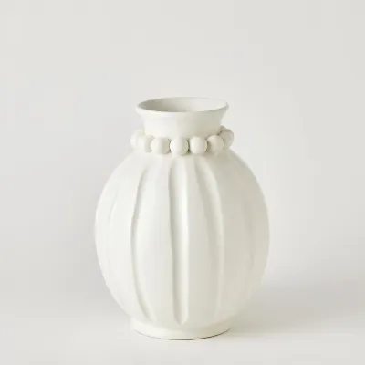 Pearl Vase Matte White Wide
