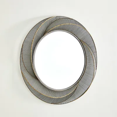 Whip Wire Mirror Iron/Braised Brass