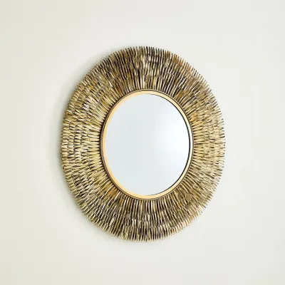 Quill Burst Mirror Brass