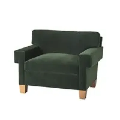 Square Arm Chair Green Velvet