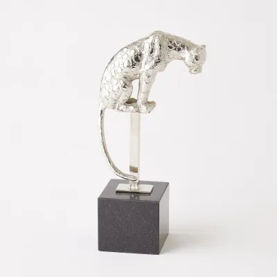 Perched Jaguar on Stand Nickel