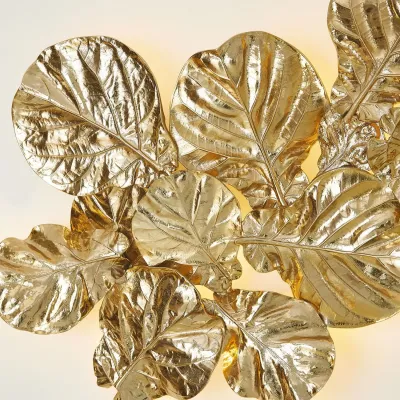 Fiddle Fig Lighted Wall Decor Brass